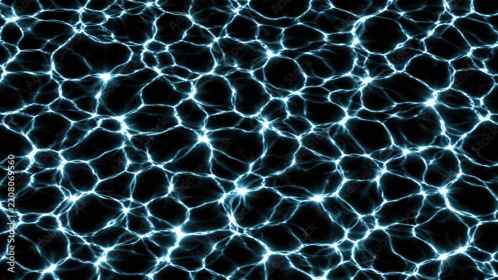 Obraz premium Pool water caustics light pattern overlay on black