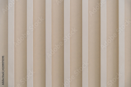 Minimal beige vertical ribbed wall surface with repeating linear panels, creating a clean architectural texture and neutral background.