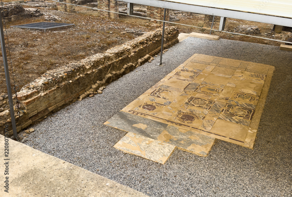 Obraz premium Italica, an ancient Roman city in Hispania; its site is close to the town of Santiponce in the province of Seville, Spain.