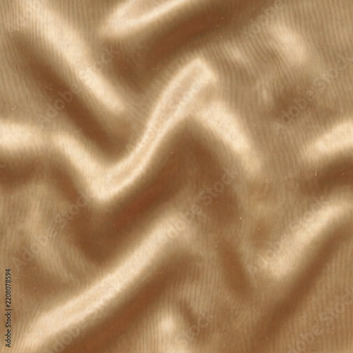 Gold Satin Fabric Folds Seamless Texture