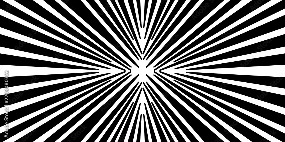 Fototapeta premium Abstract black and white radial starburst lines background with speed motion effect