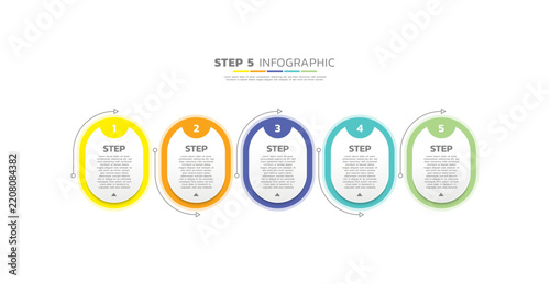 Presentation business abstract background infographic template colorful step 5