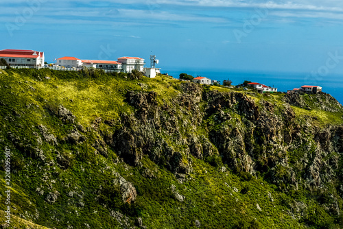 View of Saba island and ocean, Caribbean