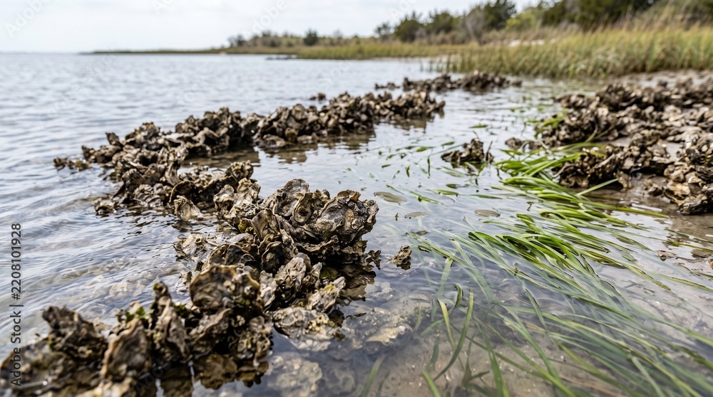 Obraz premium Oyster Reef on a Sheltered Shore