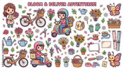 Deliveries and Adventure Kids Illustration.