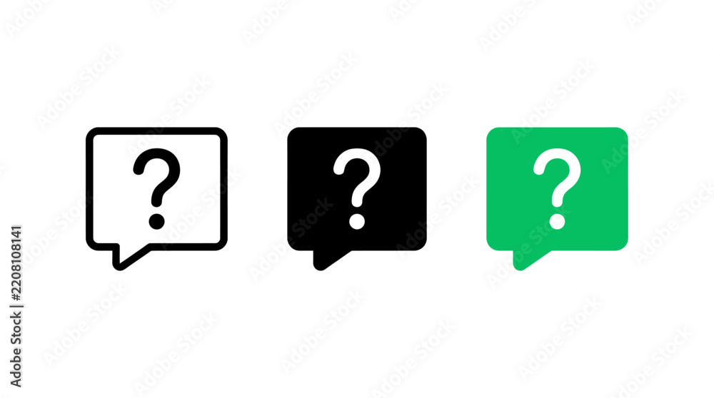 Fototapeta premium Question mark speech bubble icons set vector illustration design symbol collection