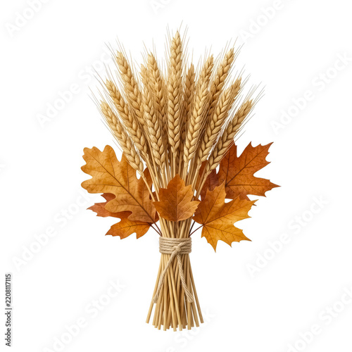 Golden Wheat and Autumn Leaves Harvest Bundle Decoration