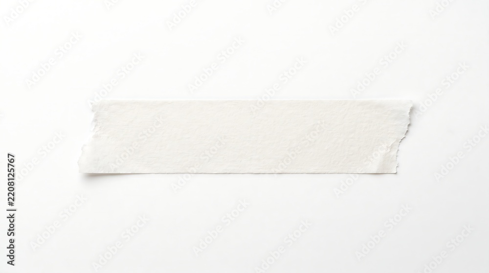 Fototapeta premium Masking tape piece isolated on white background adhesive tape strip with ripped edges