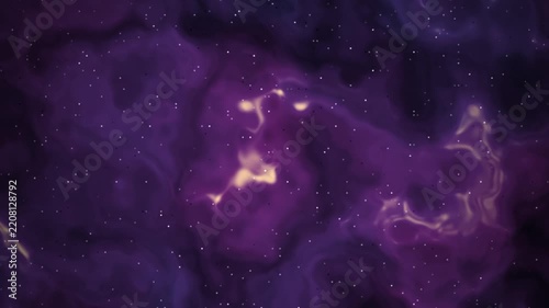 Deep Space Nebula Drift with Swirling Purple Gas Clouds and Distant Stars