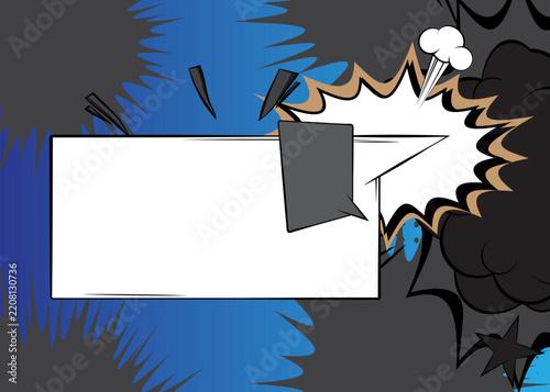 Vector cartoon background, colorful comic book backdrop. Retro comics pop art design.