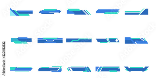 Abstract Futuristic Footer Set
