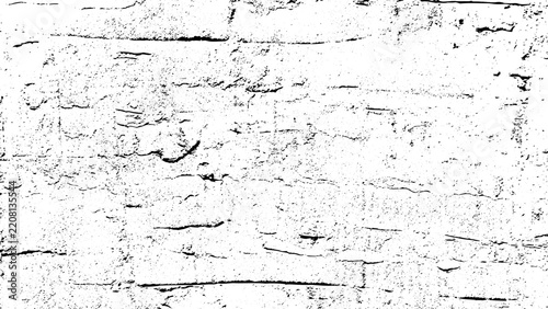 Distressed brick wall grunge texture background, black and white cracked plaster stone noise overlay