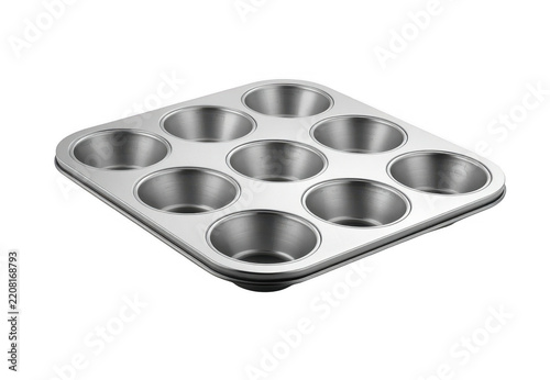Muffin tin baking pan with transparent background