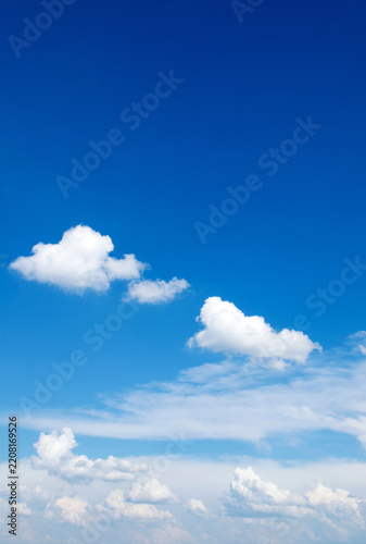 Photography Blue sky background with tiny clouds