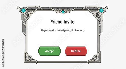 Digital Friend Invitation Accept Decline Buttons.
