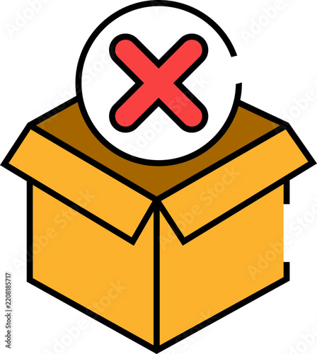 Canceled Order Box Vector Icon