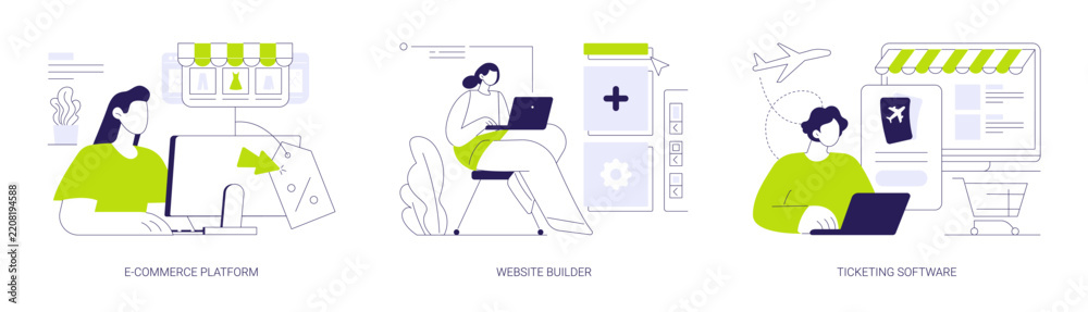 Obraz premium E-commerce software abstract concept vector illustrations.