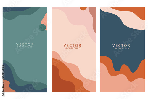 Abstract Organic Wave Background Collection in Earth Tone Colors