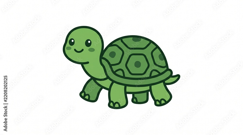 Obraz premium Cute Little Turtle Vector Illustration