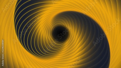 Abstract Vortex Animation with Swirling Golden and Dark Blue Tones, Looping Motion Graphics, Dynamic Visual Effect