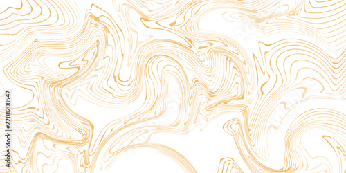 Golden transparent waveform white background. Elegant orange linear wave smooth abstract minimal design.