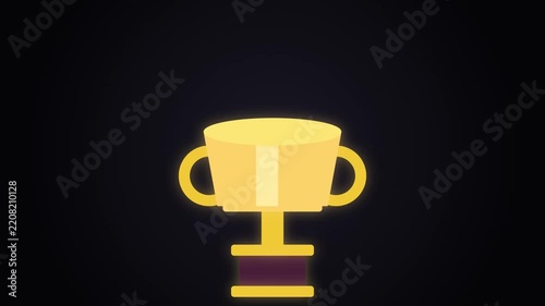 Golden Trophy Rotating Smoothly, Showcasing Achievement and Success, a Dynamic Animation for Sports and Awards Concepts.