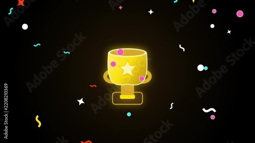 Glowing Lantern Animation with Falling Confetti and Stars, Looping Motion Graphics for Festive Celebrations