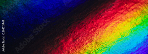 Vibrant rainbow holographic texture showing a diagonal spectrum of saturated ...