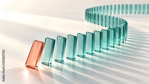 Abstract glowing digital 3D geometric waves and shapes perfectly visualized