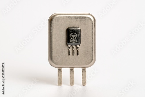 Silver Square Plug Adapter with Engraved Face