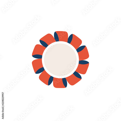 Red and blue rosette award graphic