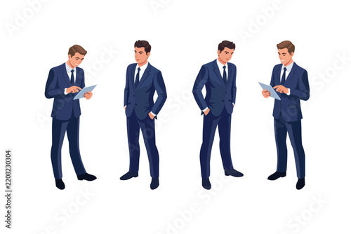 group of businessmen illustration