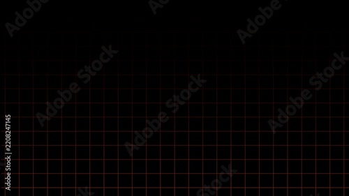 Orange retro grid lines moving upward on black background. Glowing neon tech loop with synthwave style, perfect for VJ loop, futuristic overlay and cyber background. Seamless loop.