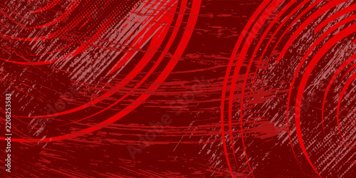 Straight red ink vector lines pack. Bloody color long and round hand-drawn brushstroke text highlights, frames, circles. Asian calligraphy brushstroke set.