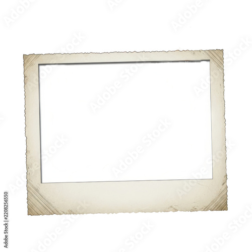 Vintage rectangular frame with scalloped edges and corner mounts