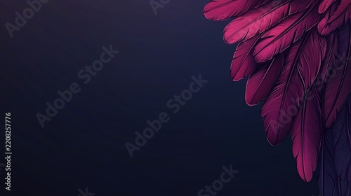 Close-up of Vibrant Magenta Petals Emerging from a Deep Shadowed Background