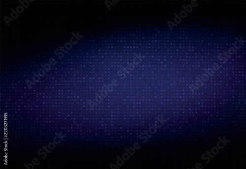 Abstract Digital Background with Dark Blue Pixel Grid Pattern and Subtle Glowing Light Effects for Modern Technology Graphic Design