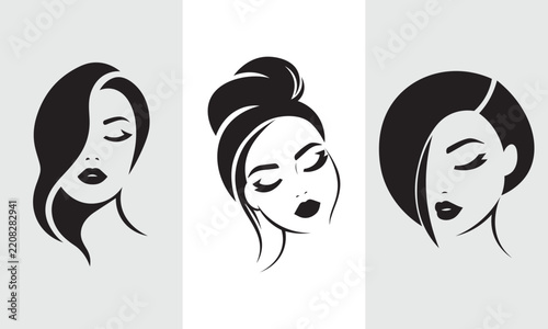 women’s makeup and hair styling logo designs