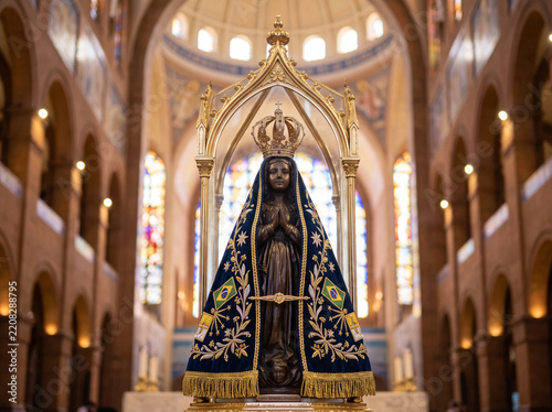 Statue of Our Lady of Aparecida inside the National Sanctuary Basilica