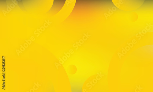 yellow abstract background with circle shapes and wavy line. vector illustration