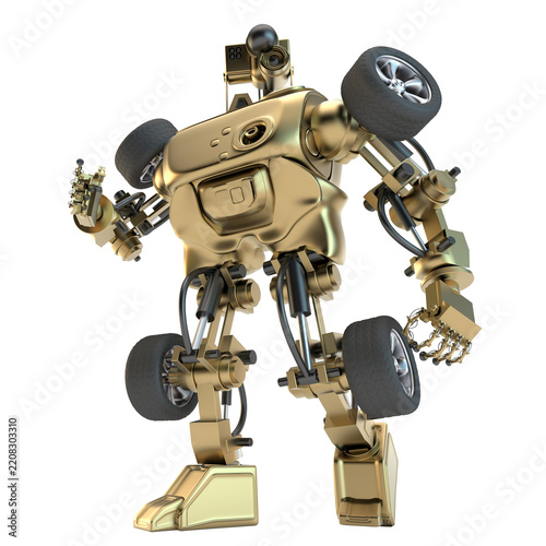 humanoider Roboter auf transparentem Hintergrund