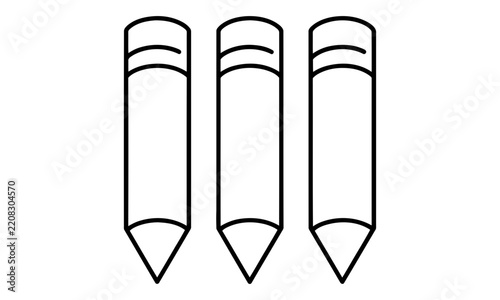 Three Simple Pencils Illustration Isolated Vector Graphic Design