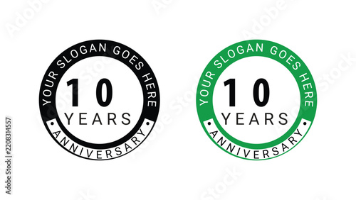 10 years anniversary badge logo design set