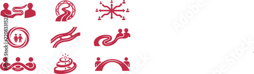 World aids day geometric flat vector icons for awareness and support