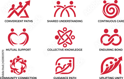 World aids day a collection of geometric flat vector icons for awareness
