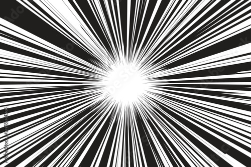Radiating light explosion with rays