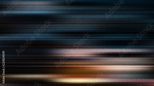 Abstract dark blue and orange horizontal motion blur streak texture background