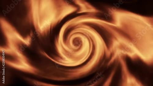 Golden Swirling Liquid Vortex, Abstract Amber Fluid Loop Background