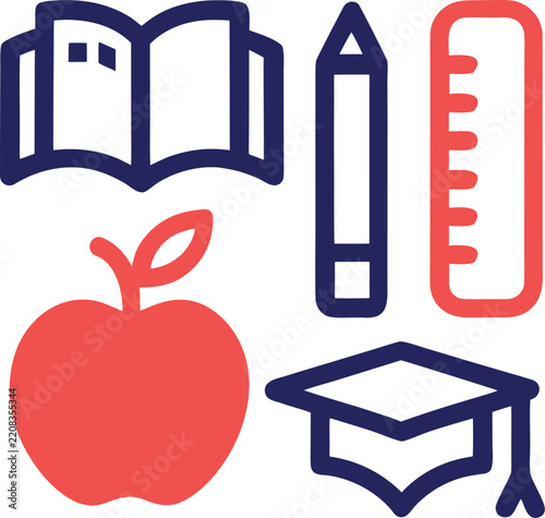 vector illustration of a set of books