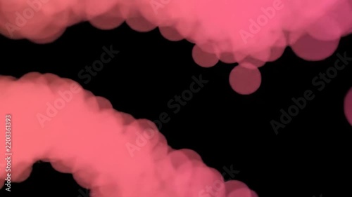 Pink Smoke Floating on Black Background, Abstract Pastel Mist Motion Graphic